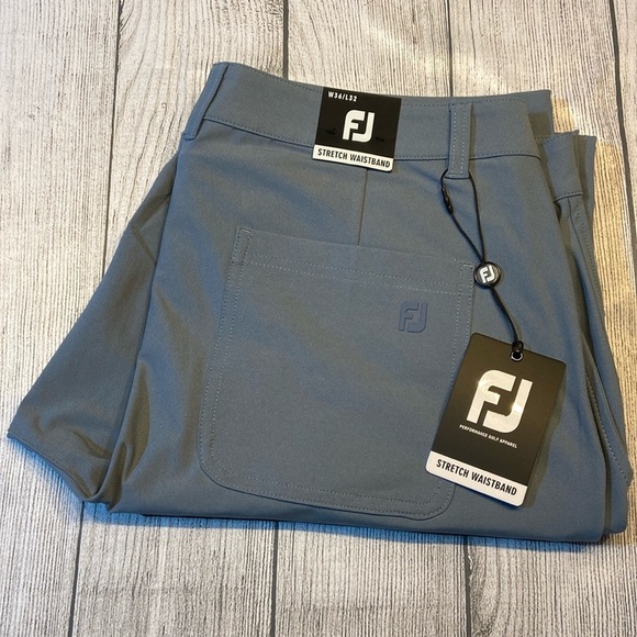 NWT FootJoy Mens Golf Performance Knit Pants 36x32 Graphite 29021 Stretch Waist - Picture 2 of 7